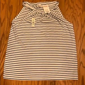 Ladies White/blue strip tank